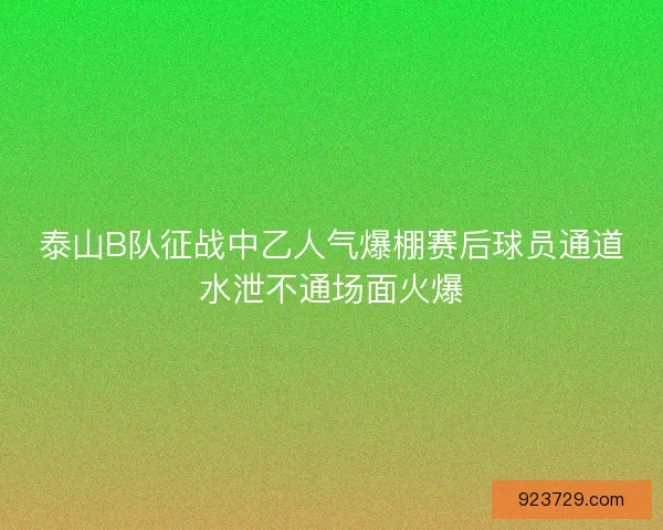泰山B队征战中乙人气爆棚赛后球员通道水泄不通场面火爆